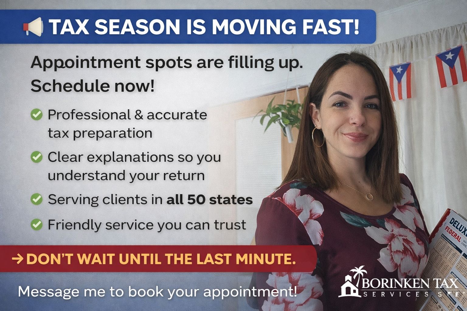 Borinken Tax — tax season flyer